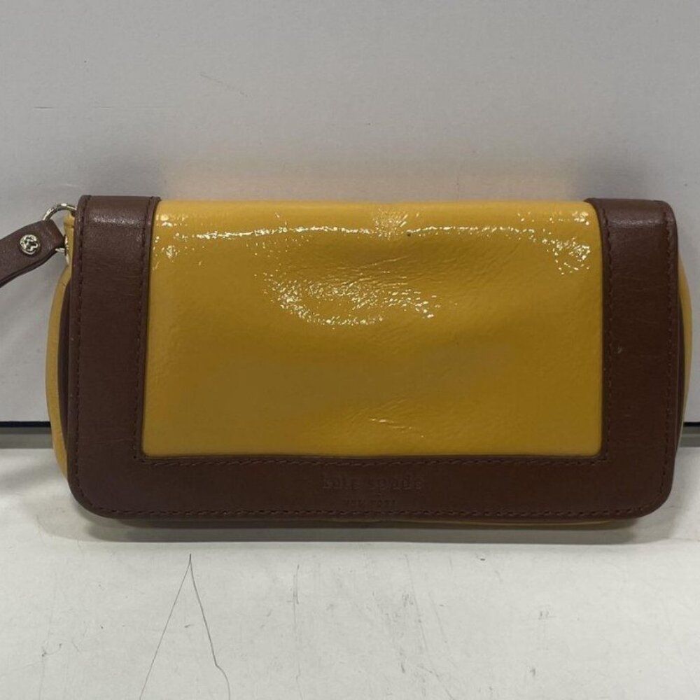 Kate Spade Hazel Marbella sunflower / toffee wristlet